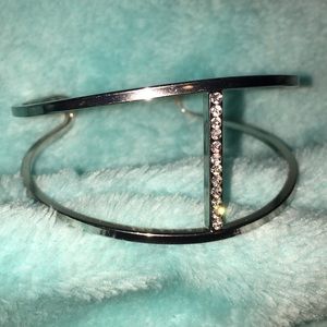 Silver and Diamond Cuff Bracelet